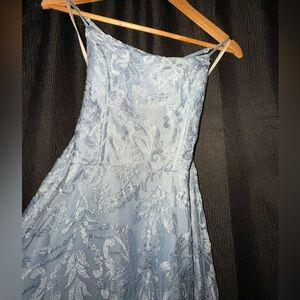 Light Blue Lace Prom Dress
